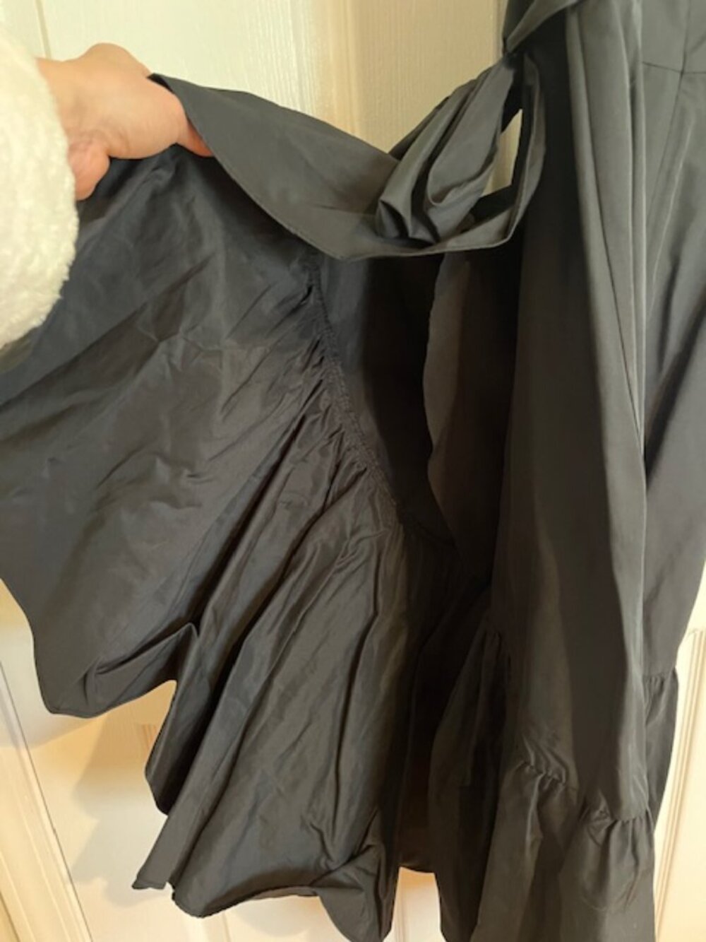 Rebecca Taylor Black Taffeta Wrap Dress w/ Ruffle Hem | Size 6 | NWT - Picture 14 of 14